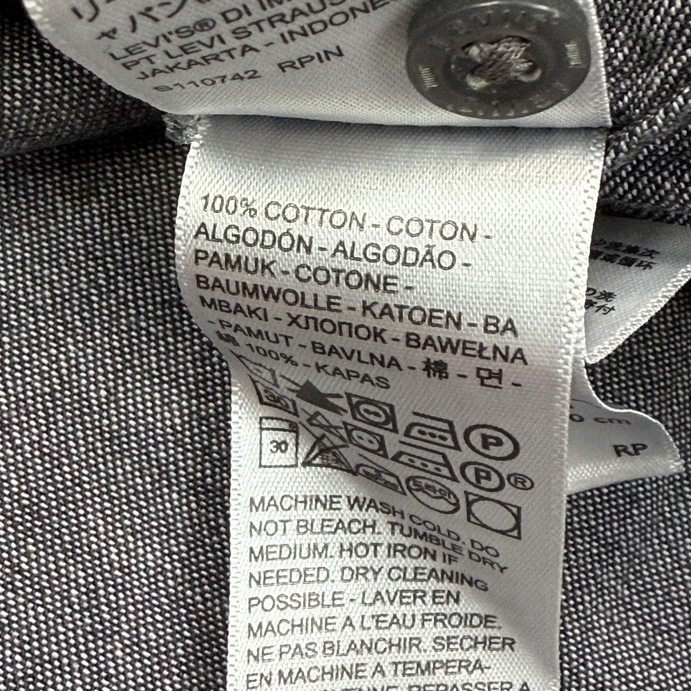 Levi's Mens Size XXL Western Shirt Charcoal Gray Pearl Snap Button Denim NWT - Picture 8 of 8
